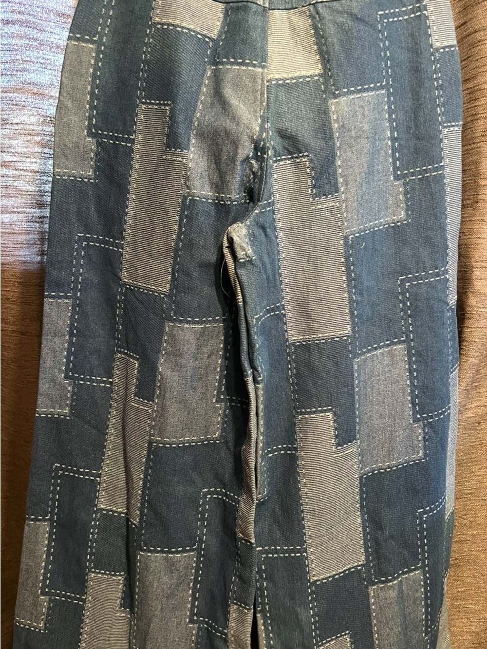 Patchwork-Style Blue Women's Jeans